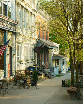 Beautiful spring scene on Main Street, Cold Spring, New York