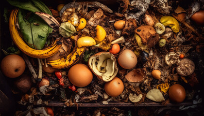 Fresh organic eggs from farm raised chickens generated by AI