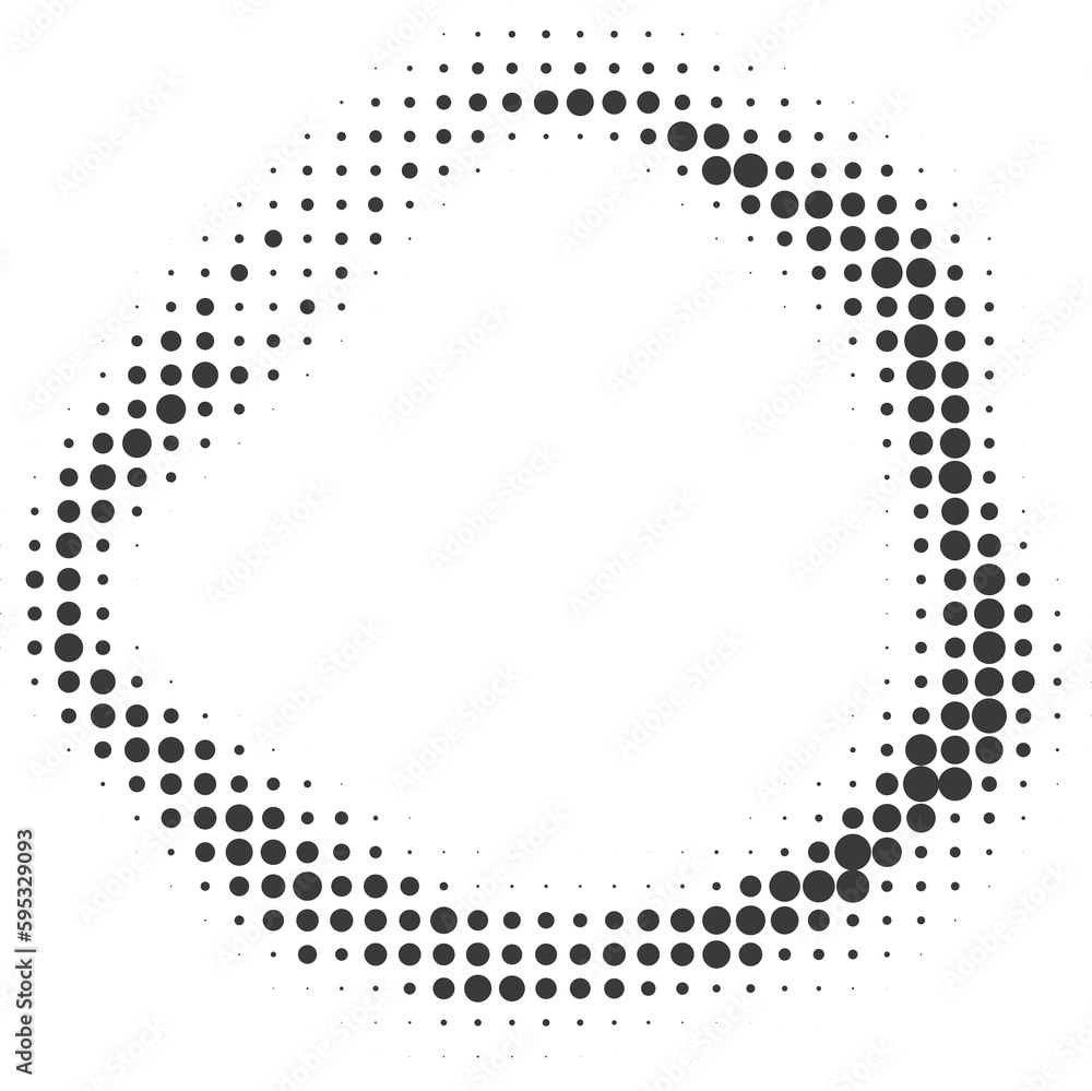 Poster dotted circle pattern. abstract halftone round. frame with random gradient gradation. grunge rings d