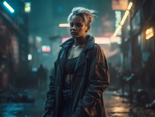 Futuristic women cyberpunk