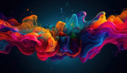 Liquid colors. Modern colorful background of flow and paints. Wave color Liquid form. Abstract design. Generative AI