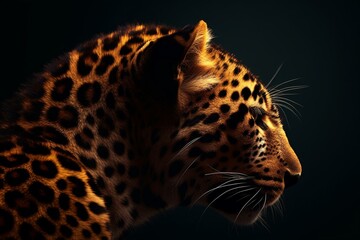 Continuous leopard motif. Panther hair design. Generative AI