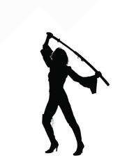 silhouette of a warrior with sword