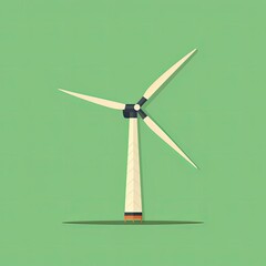 Wind turbine illustration logo template. Clean energy icon created using generative AI tools
