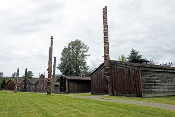 Totem pole, K'san Historic Village, Prince Rupert, British Columbia, Canada