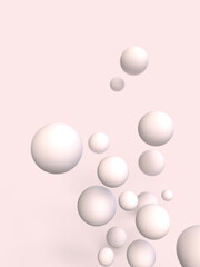 Minimal bubbles white color background with copy space. 3D sphere shape modern design. Creative 3D bubble trendy template.