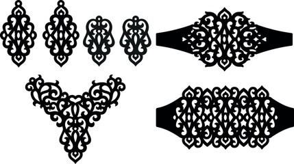 Earrings, Bracelets, Necklace SVG Cutting Files. Jewelry Template Set for Laser Cutting, For Silhouette Cameo , Cricut and Other Cutting Machines.