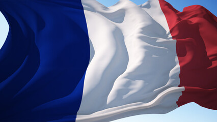 France flag waving in the wind