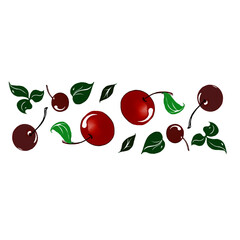 cherry set, red, burgundy, ripe cherry, for the design of dishes, fabrics, clothes