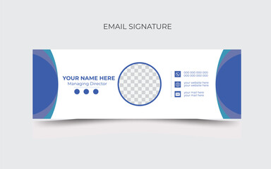 Email signature template or email footer and facebook cover design .