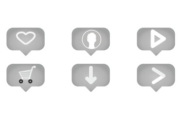 Web buttons set. vector illustration