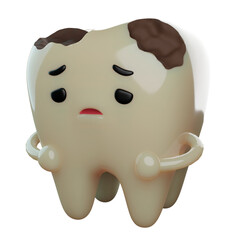 Decaying sadness teeth, 3D character rendering