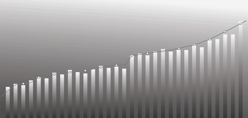 Grey business graph. vector illustration