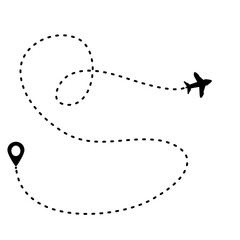 Route map plane illustration 