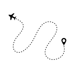 Route map plane illustration 