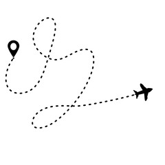 Route map plane illustration 