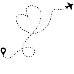 Route map plane illustration 