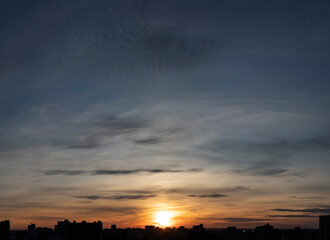 sunset over the city
