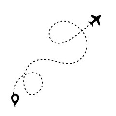 Route map plane illustration 
