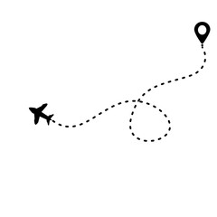 Route map plane illustration 