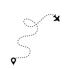 Route map plane illustration 