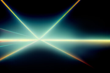 Naklejka premium Neon lights retro cyberpunk lasers and light overlays isolated on black background
