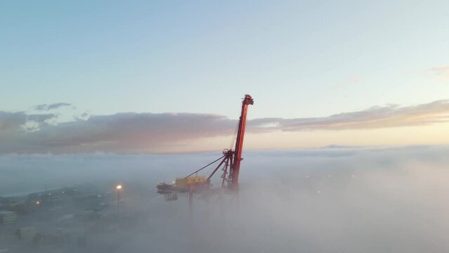 Fremantle Port on a foggy morning - Western Australia  