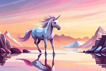 Obraz na płótnie Canvas horse in the desert, generative ai 