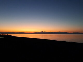 Sunset over the sea Jonio
