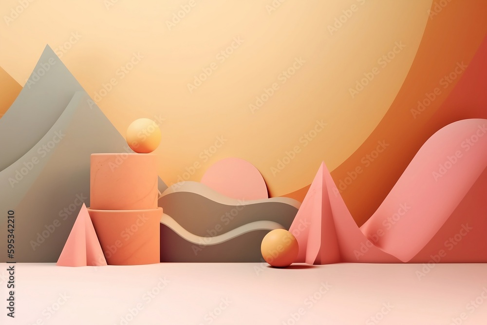 Poster abstract scene background. mock up illustrations. generative ai