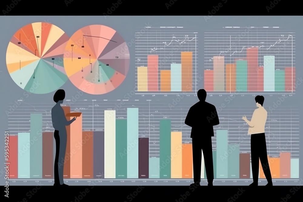 Poster online marketing. business analysis and strategy. big data concept.business teamwork analyzing finan
