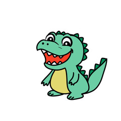 Obraz premium green dragon cartoon