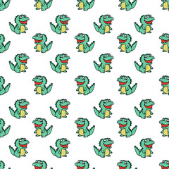 Fototapeta premium seamless pattern with green dragon 