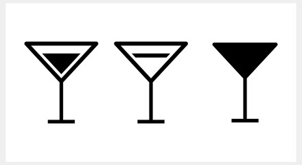 Cocktail icon isolated Drink stencil clipart Engraving vector stock illustration EPS 10