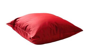 Red Cushion On Isolated Transparent Background, Png. Generative AI