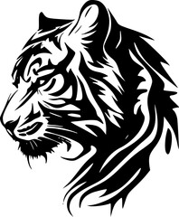 Obraz premium Tiger - Minimalist and Flat Logo - Vector illustration