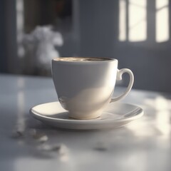 Obraz premium white cup with coffee