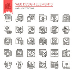 Web Design Elements , Thin Line and Pixel Perfect Icons.