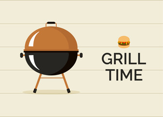 Memorial Day barbecue party greeting card. American summer bbq food. Vector illustration.