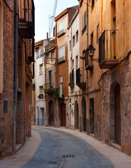Fototapeta na wymiar Street in the old town of Cardona, Catalonia, Spain