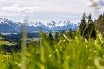 Fototapeta premium Sunny weather with view to Totes Gebirge, Upperaustria