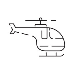 Public transport. Helicopter line icon vector. Traffic symbol and travel