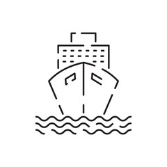 Public Transport ferry and ship Vector Line Icons. Traffic symbol Editable Stroke and travel