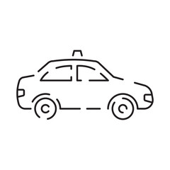 Public Transport Related taxi car Vector Line Icon. Traffic sign or symbol. Editable Stroke and travel