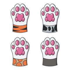 cat claw vector icon. kitten logo imprint cartoon character sign image