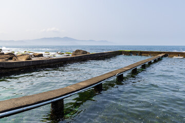 Abalone stone farm over the sea