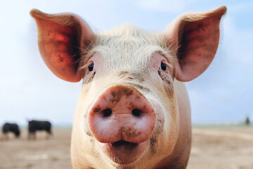 pig outside on a farm