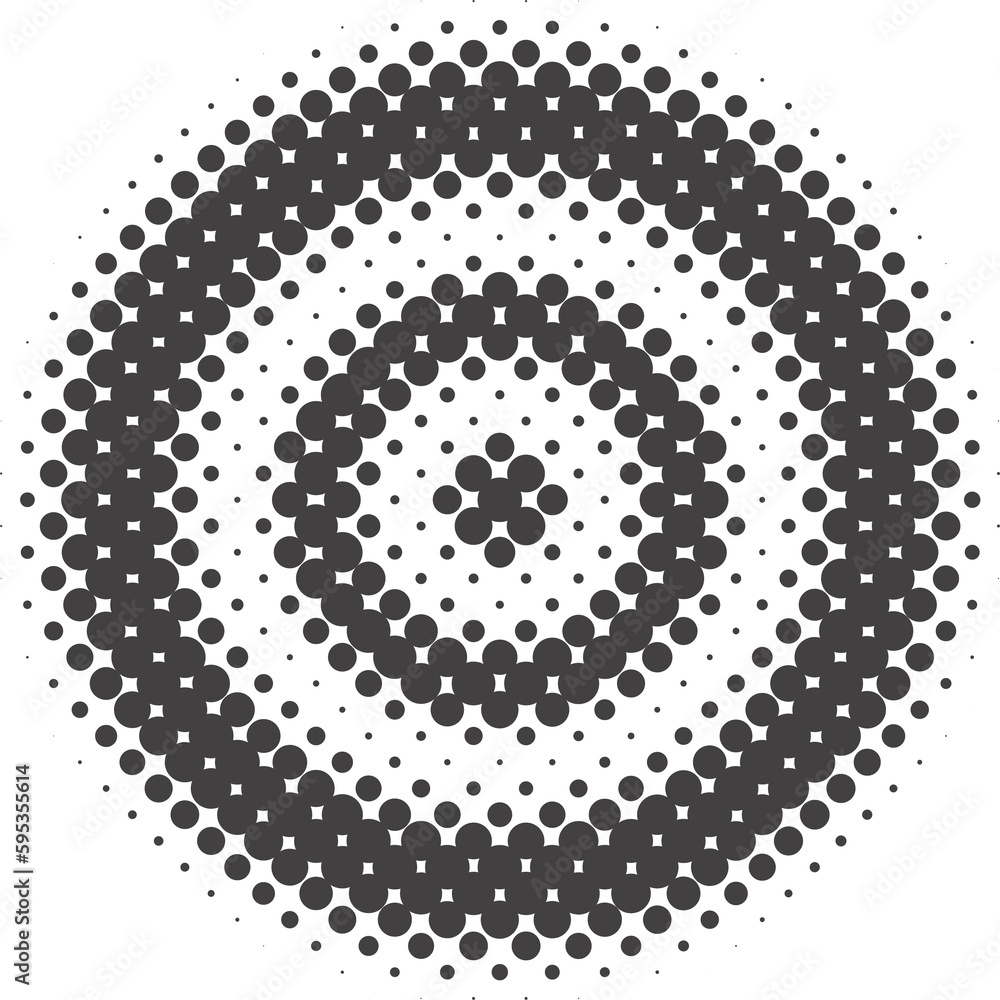 Poster circle dots with halftone pattern. round gradient background. elements with gradation points texture