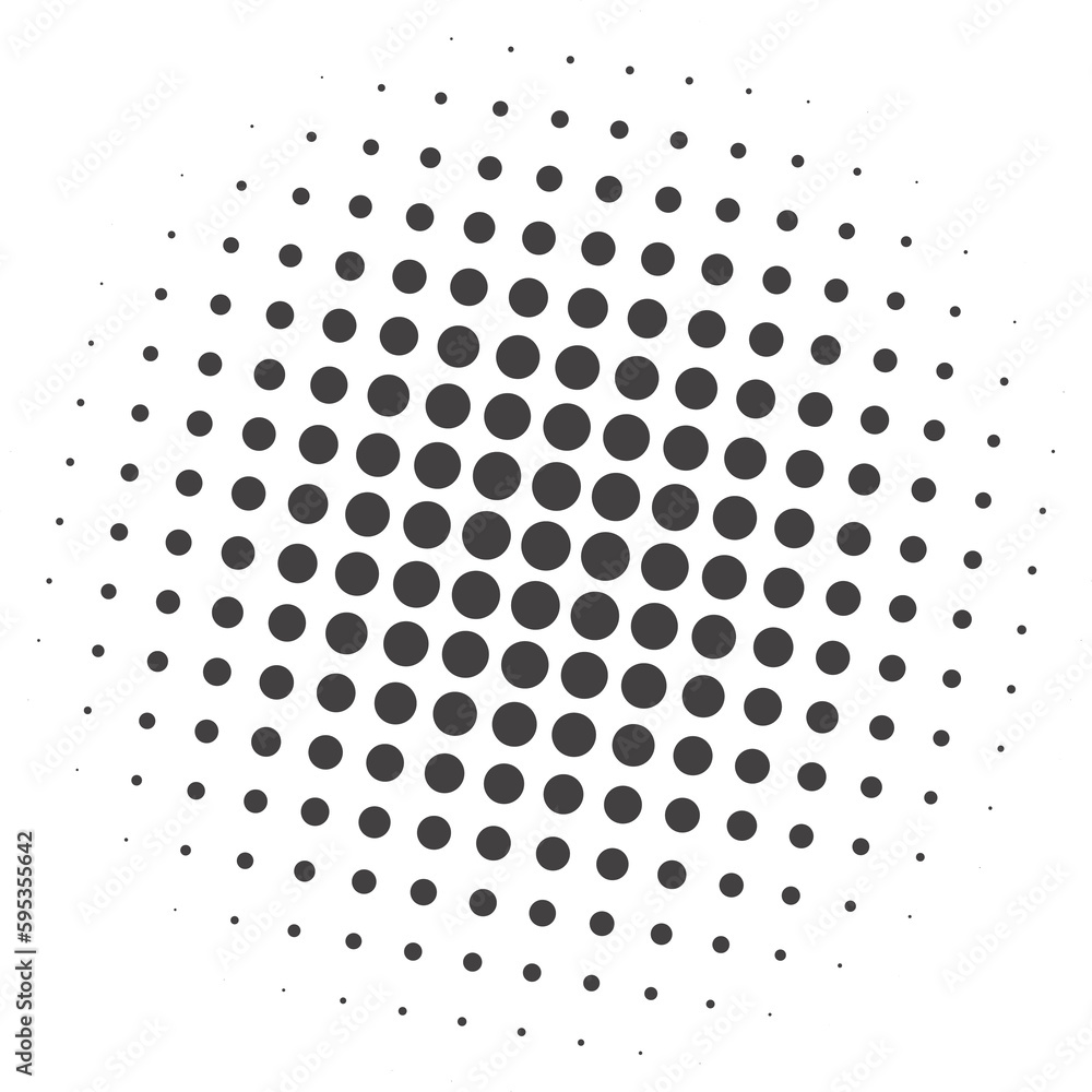 Poster circle dots with halftone pattern. round gradient background. elements with gradation points texture