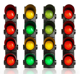 Traffic lights in a row